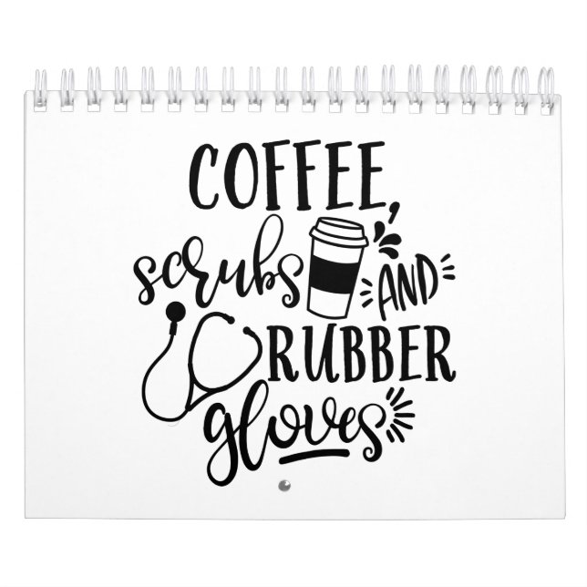 Calendário Esfregões De Café E Luvas De Borracha Enfermeira E (Capa)