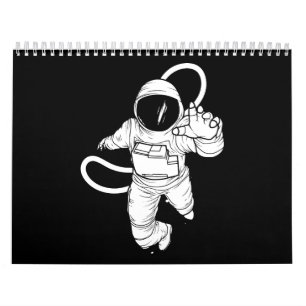 Calendário Espaço Exterior Vintage Astronauta Divertido