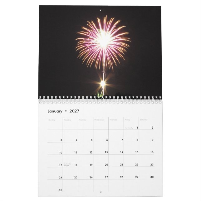 Calendário espectacular dos fogos-de-artifício (Jan 2027)