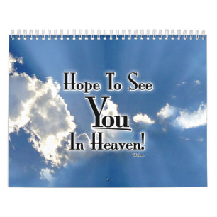 Calendário Espero ver você no céu! com nuvens