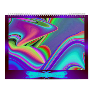 Calendário Espírito do Abstrato 3D Rainbowart de Verão