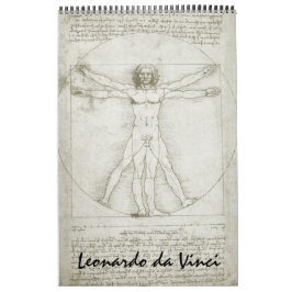 Calendário Esquemas e desenhos de arte Leonardo da Vinci