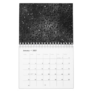Calendário Estampa de Leopardo Guepardo Preto Animal Simples 