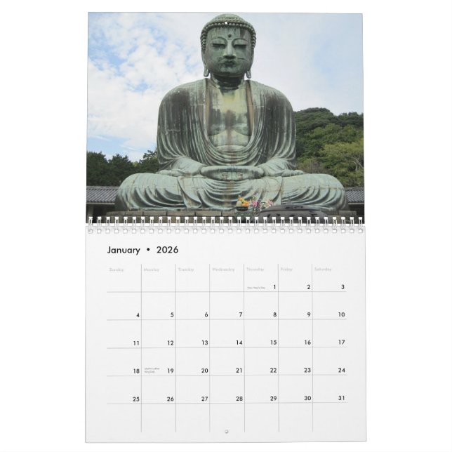 Calendário Estátua espiritual bonita 2015 de Buddha (Jan 2026)