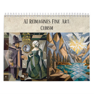 Calendário Estética de Arte de IA Cubismo - Arte Fina Clássic