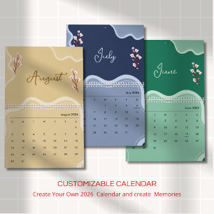 Calendário Estética Floral Macia e Elegante