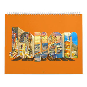 Calendário Estilo de Vintagem Retroativa do Japão Autêntico