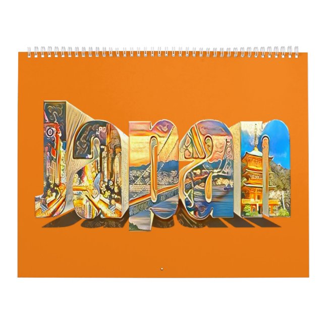 Calendário Estilo de Vintagem Retroativa do Japão Autêntico (Capa)