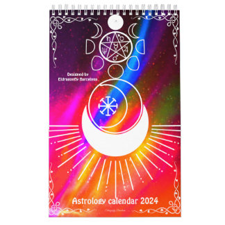 Calendário Estilo retrô-Calendário de astrologia 2024