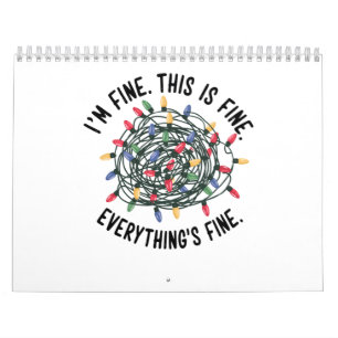 Calendário Estou bem, está tudo bem, tudo está bem, doce Nata