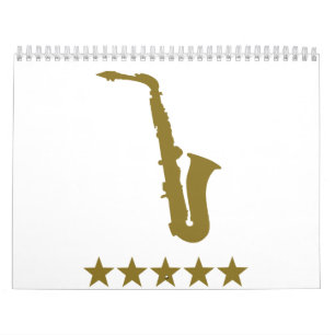 Calendário Estrelas do ouro do saxofone
