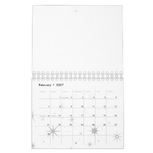 Calendário Estrelas Modernas 5,5" L x 7" W Personalizadas