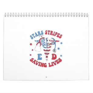 Calendário Estrelas Stripes E D Salvando Vidas