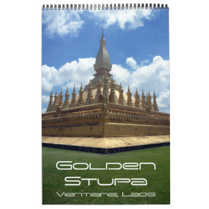 Calendário estupa dourada Camboja