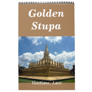 Calendário estupa dourada laos
