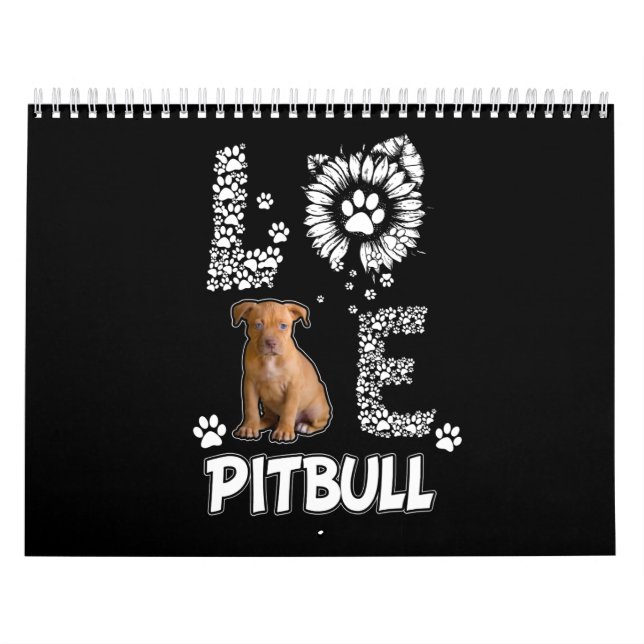 Calendário Eu amo cães Pitbull (Capa)