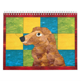 Calendário Eu amo Dachshunds diminutos do cabelo longo 12 mo