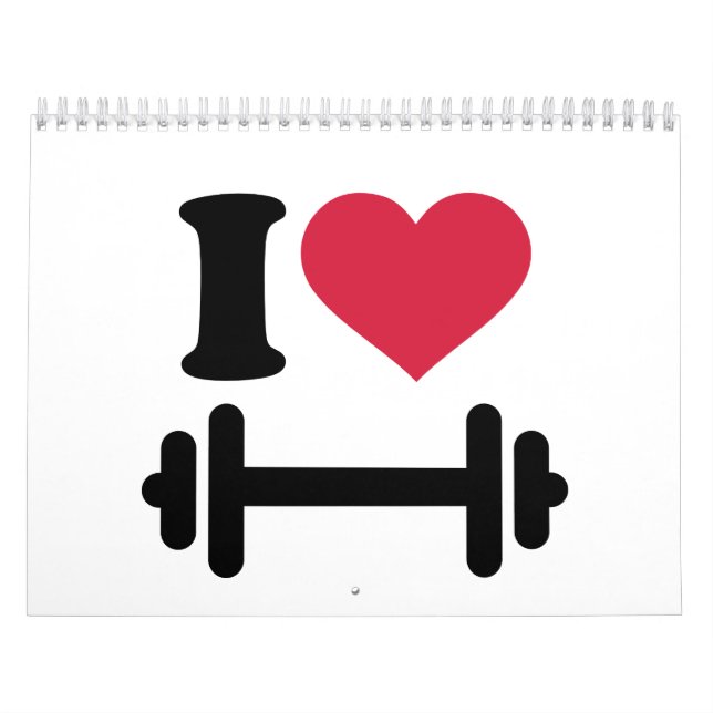 Calendário Eu amo o dumbbell do barbell (Capa)