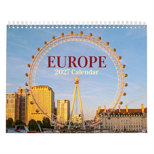 Calendário Europa Icônica 2026 (Capa)