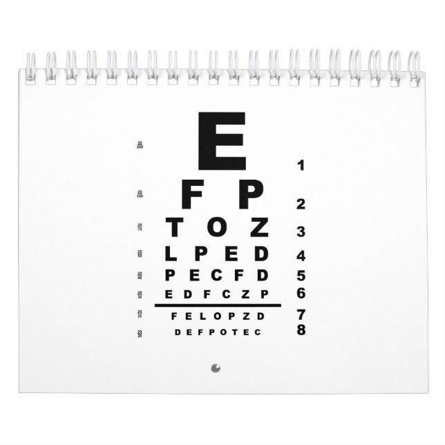 Calendário Exame do Gráfico de Teste de Olhos (Capa)