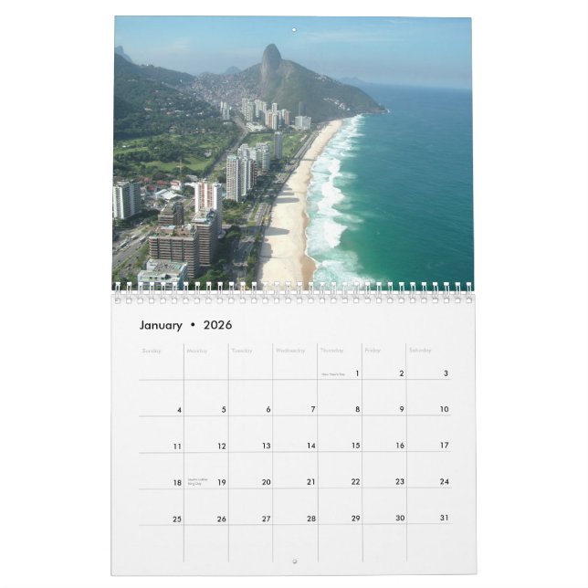 Calendário exclusivo das imagens de Rio de Janeiro (Jan 2026)