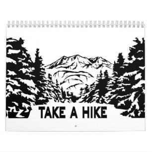 Calendário Faça uma citação de Hike, paisagem monocromática d