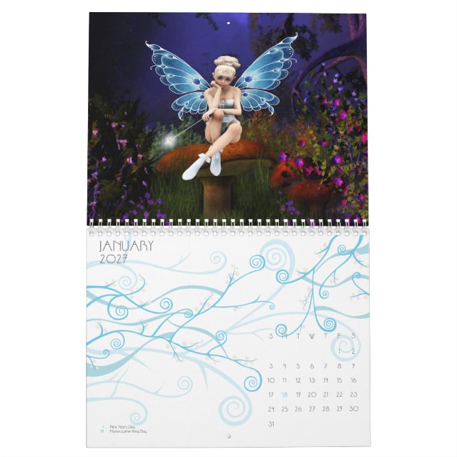 Calendário fadas e anjos 2008 (Jan 2027)