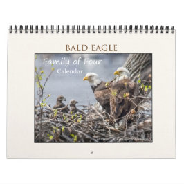 Calendário Família Bald Eagle de Quatro