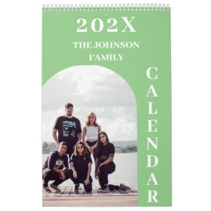 Calendário Família de 14 Fotos Personalizadas Modernas Simple