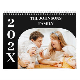 Calendário Família de 14 Fotos Personalizadas Modernas Simple