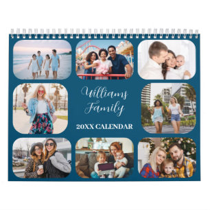 Calendário Família de 21 Fotos Personalizadas Modernas Simple