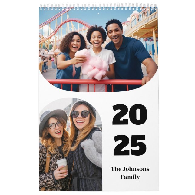 Calendário Família de 26 Fotos Personalizadas Modernas Simple (Capa)