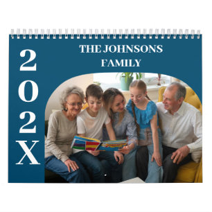 Calendário Família de Fotos Personalizadas Modernas Simples 2