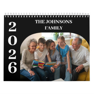 Calendário Família de Fotos Personalizadas Modernas Simples 2