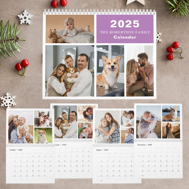 Calendário Família Moderna de Colagem Personalizada - 40 Foto (Criador carregado)