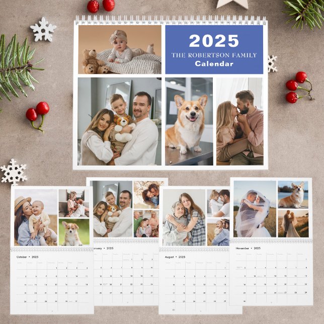 Calendário Família Moderna de Colagem Personalizada - 40 Foto (Criador carregado)