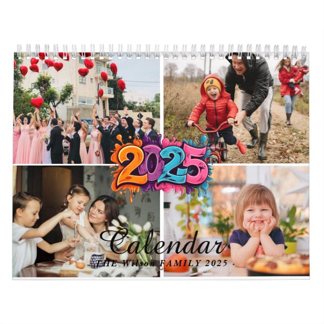 Calendário FAMÍLIA Personalizada 4 Simples 2025 (Capa)