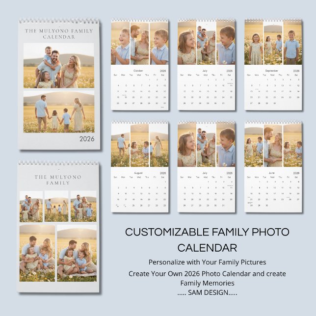 Calendário Family Memories 2026 Photo Calendar | Cherish Ever (Criador carregado)