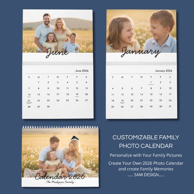 Calendário Family Photo Calendar 2026 – A Year Full of Love (Criador carregado)