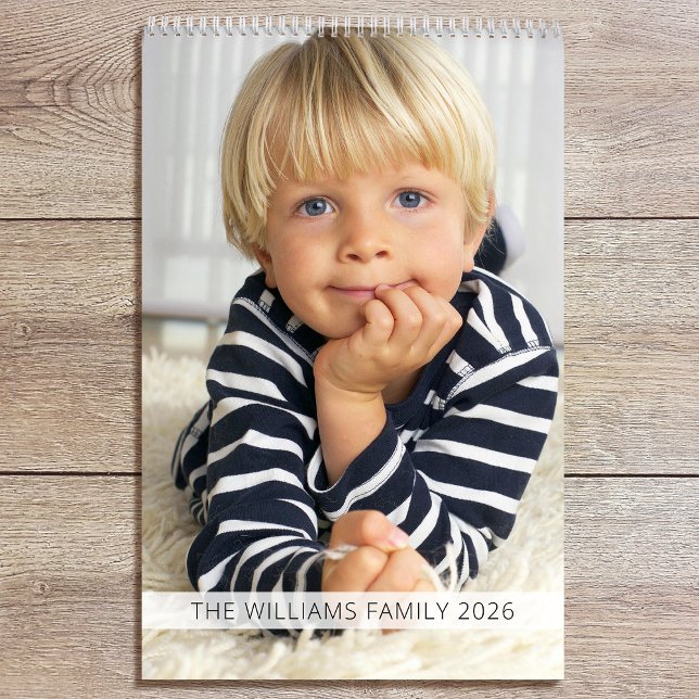 Calendário Family Quotes & Funny Sayings Custom Photo 2026 (Criador carregado)