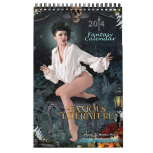 Calendário famoso 2014 da literatura das produç