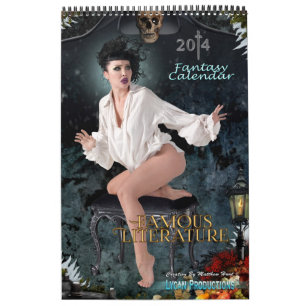 Calendário famoso 2014 da literatura das produções