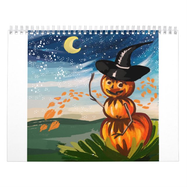 Calendário fantasia fofa de halloween (Capa)
