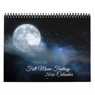 Calendário Fantasias da Lua Cheia Surrealismo Lunar Noturno C