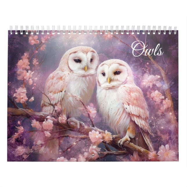Calendário Fantasy Owls in Abstract Style (Capa)