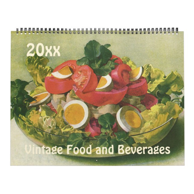 Calendário Farinhas, Comidas e Bebidas com Ilustração Vintage (Capa)