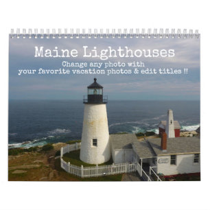 Calendário Farol Fotográfico do Maine Ocean 2025