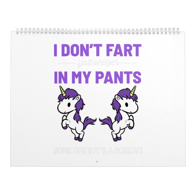 Calendário Farting Unicorn Dont Fart Pony Magical Horse Poop (Capa)