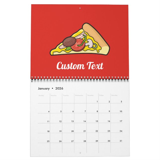 Calendário Fatia de pizza (Jan 2026)