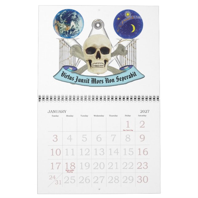 Calendário Fazer bom homem melhor (Jan 2027)